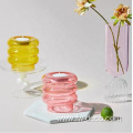 custom transparent colored glass tealight candle holders